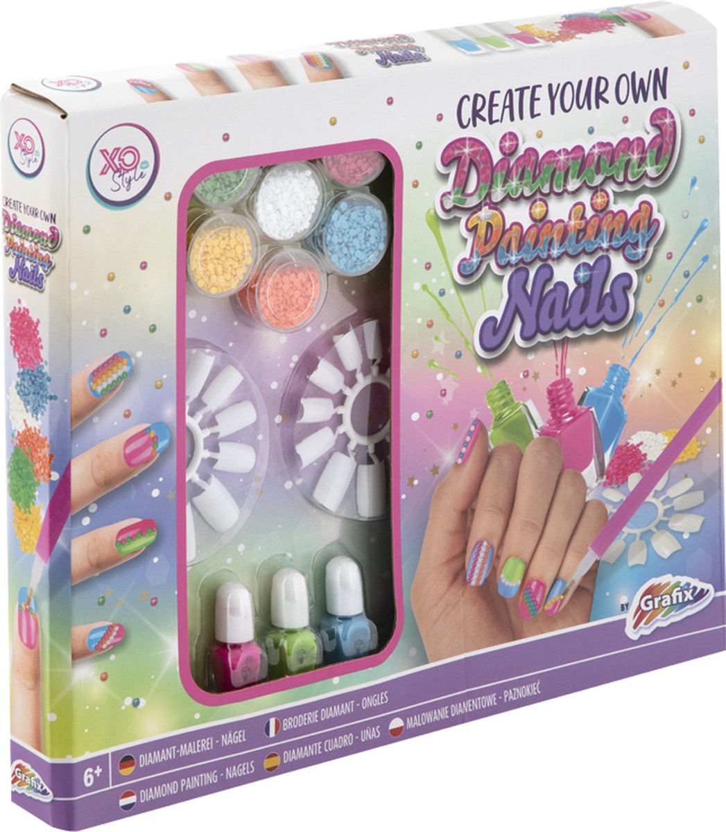 Diamond Painting Nagelstudio meisjes | Nagelstudio speelgoed | Nagelsalon Meisjes 6+ jaar | Nagellak Set - Nagellak kinderen - Diamond painting nagels meisjes